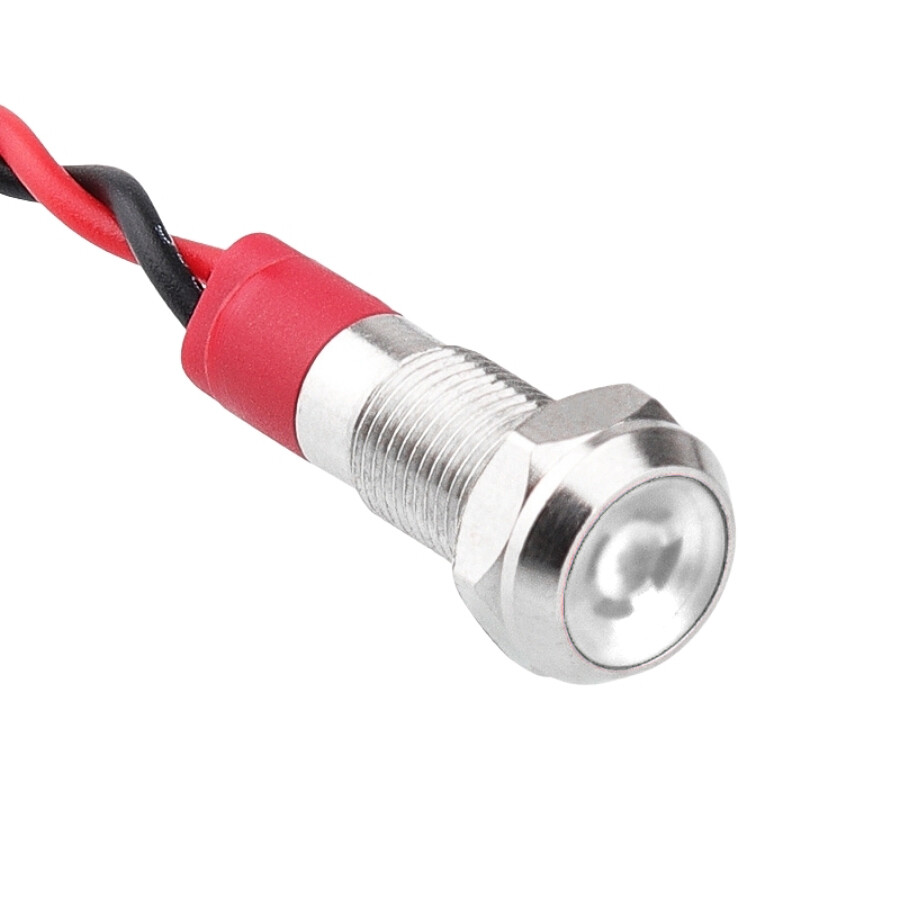  06l-p1/rg 6mm 12-24v Kablolu Metal Sinyal Lambası - Kırmızı/yeşil