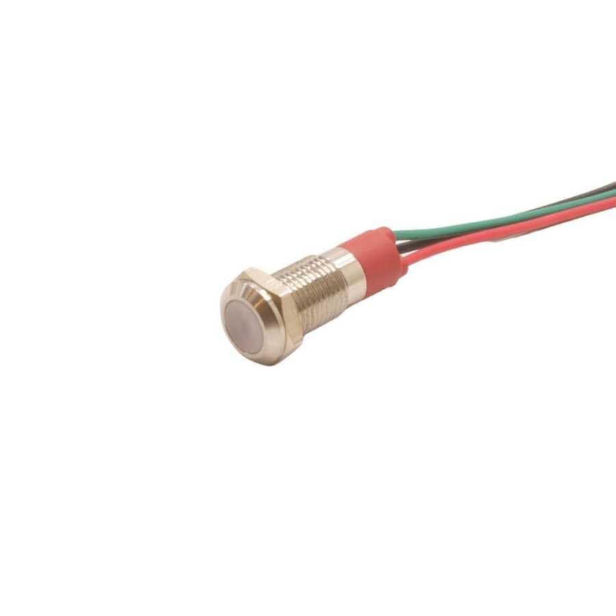  08l-p1/rg- 8mm 12-24v Kablolu Metal Sinyal Lambası - 2 Renk Katot