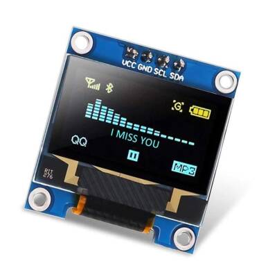 0.96'' 128x64 Oled Graphic LCD Display - Yellow/Blue - 1