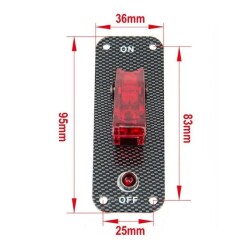 1-way ON-OFF Toggle Switch Panel - Red - 2