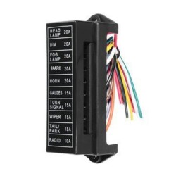 10 Channel Auto Blade Fuse Box - Wired 