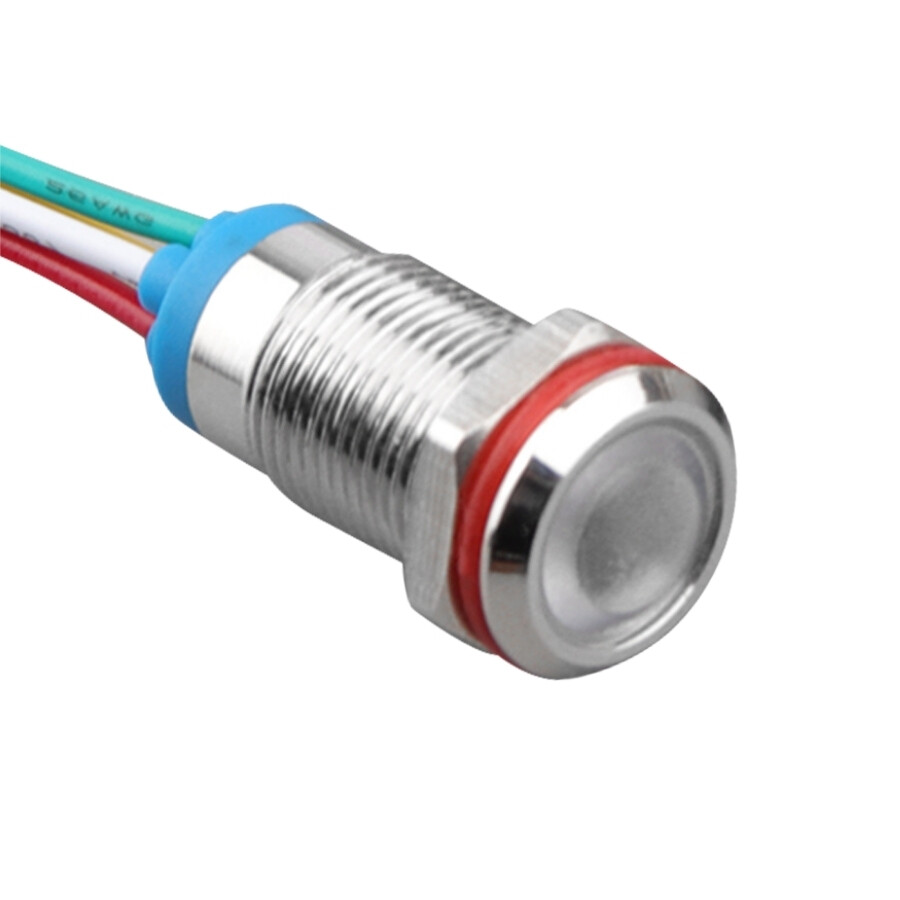  10l-p1/rgy- 10mm 12-24v Kablolu Metal Sinyal Lambası - 3 Renk Katot