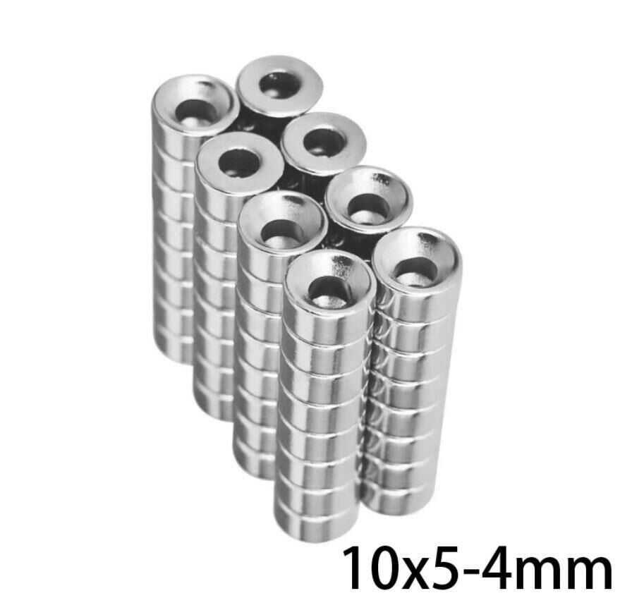  10x5-4mm Havşa Delikli Neodyum Güçlü Mıknatıs - Neodim Magnet