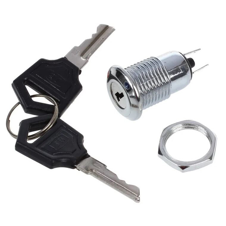  12mm Anahtarlı Metal Mandal Buton 0-1