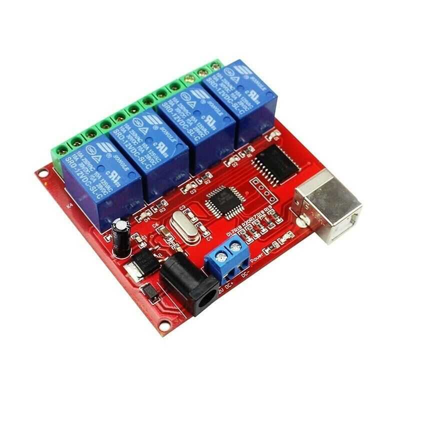  12v 4 Kanallı Usb Röle Kontrol Kartı