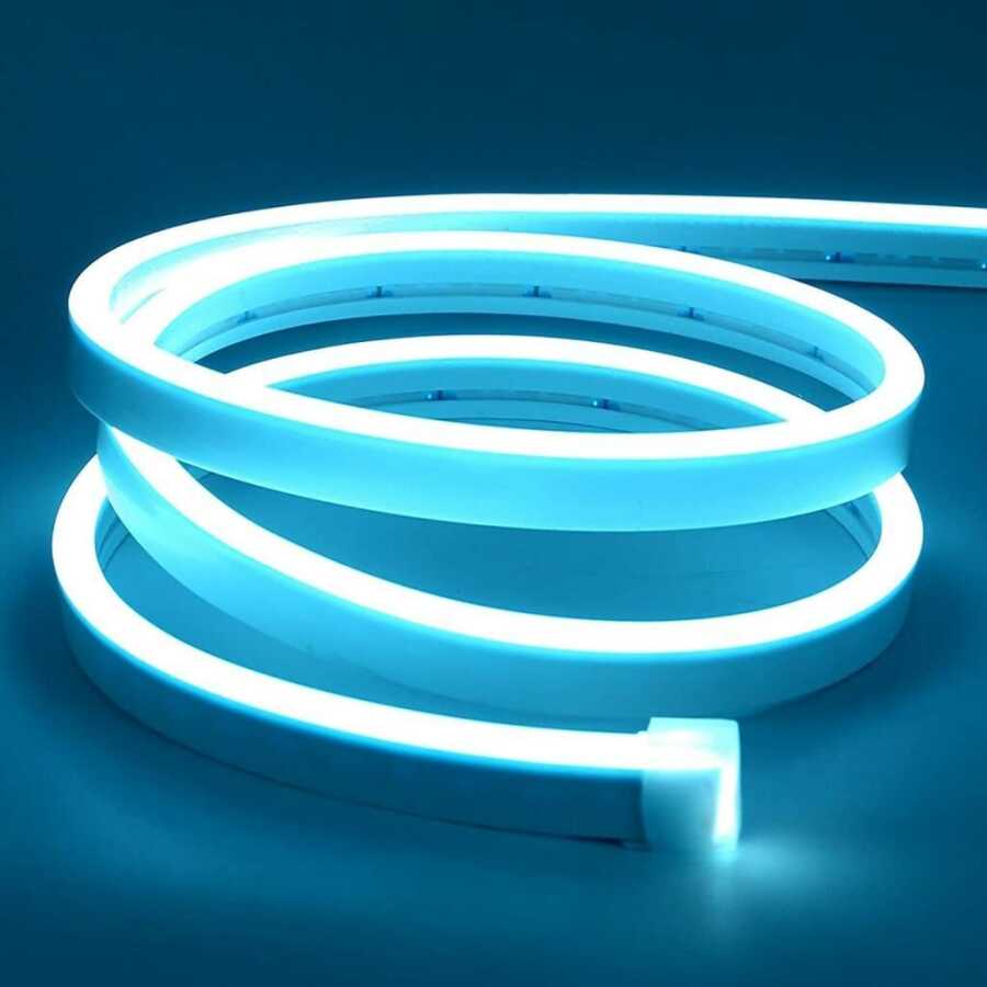  12v Esnek Neon Şerit Led 5 Metre - Buz Mavisi