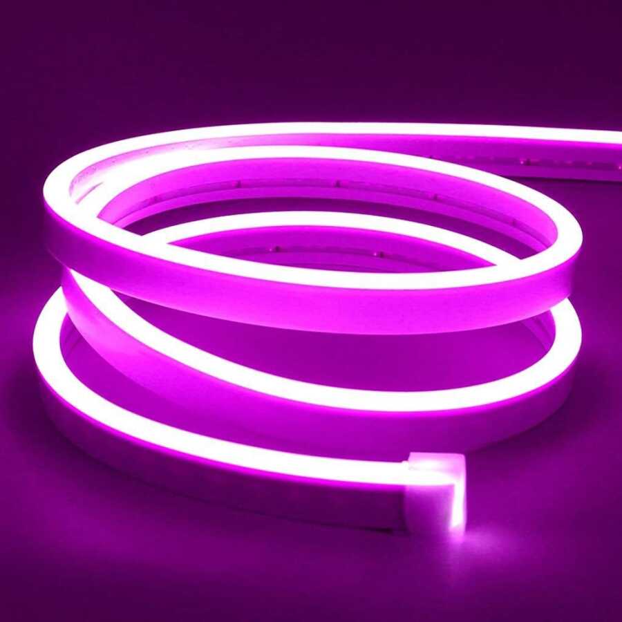  12v Esnek Neon Şerit Led 5 Metre - Pembe