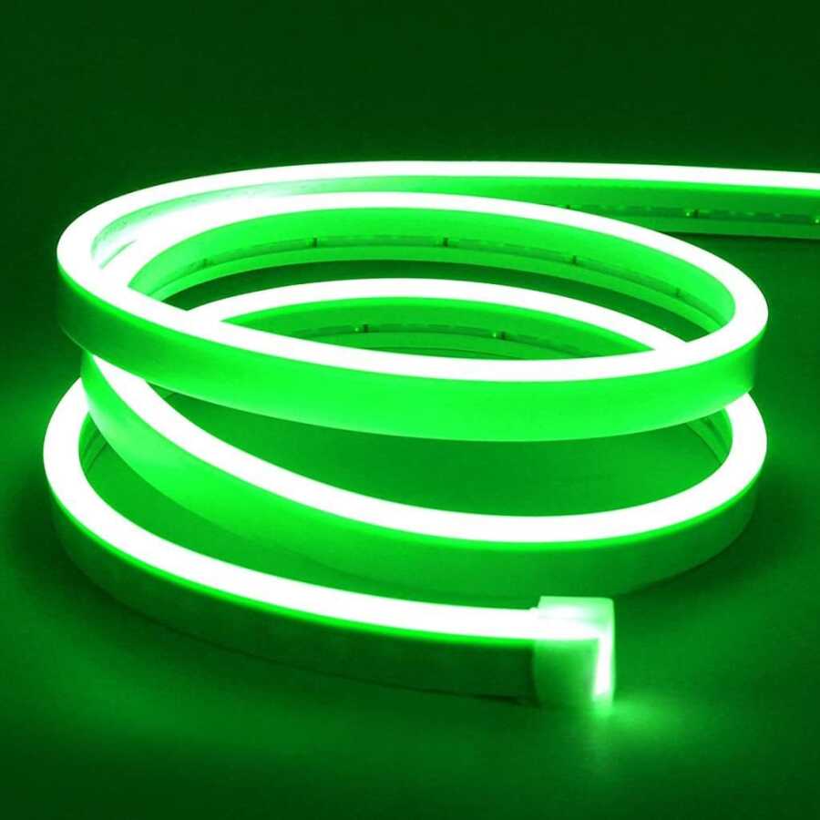  12v Esnek Neon Şerit Led 5 Metre - Yeşil