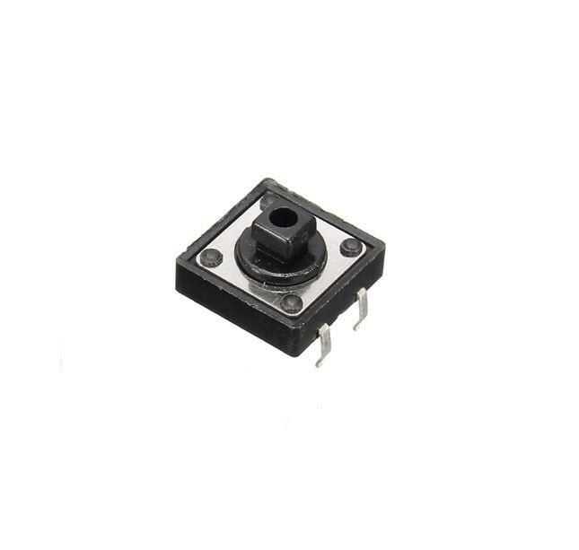  12x12x7.3mm 4 Pinli Siyah Push Buton - Tact Switch