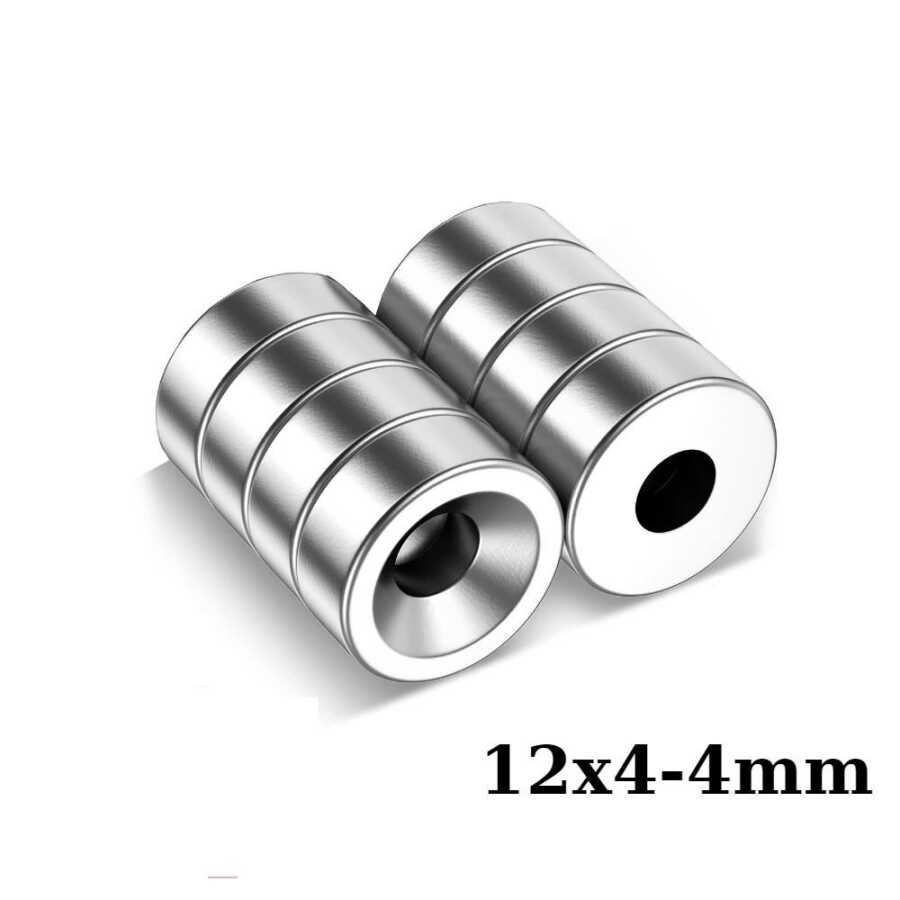  12x4-4mm Havşa Delikli Neodyum Güçlü Mıknatıs - Neodim Magnet