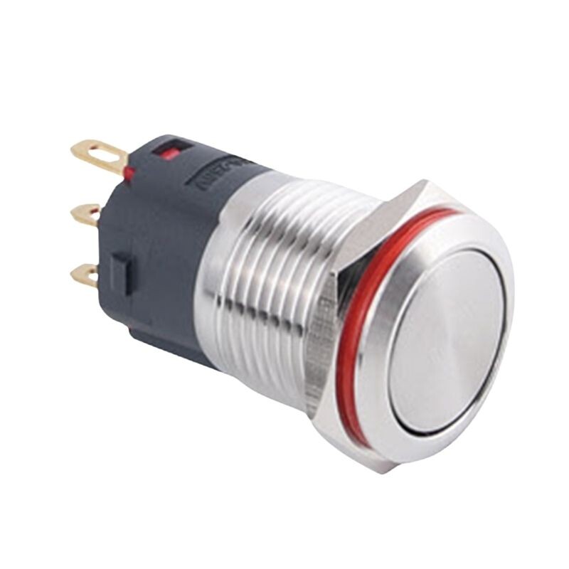  16a-p1z 16mm Düz Anahtarlı Metal Buton
