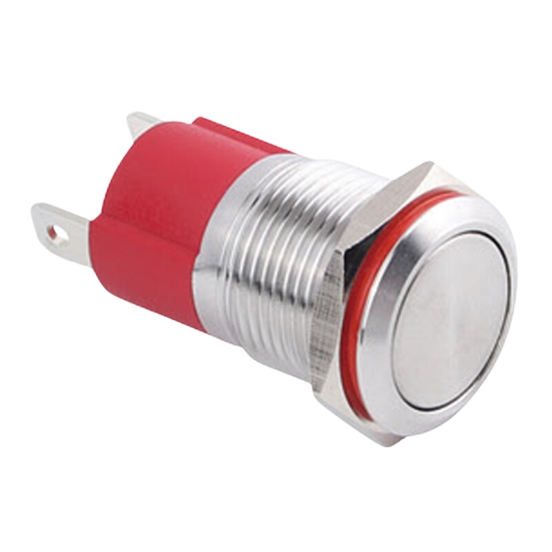  16d-p1 16mm Düz Yaylı Metal Buton