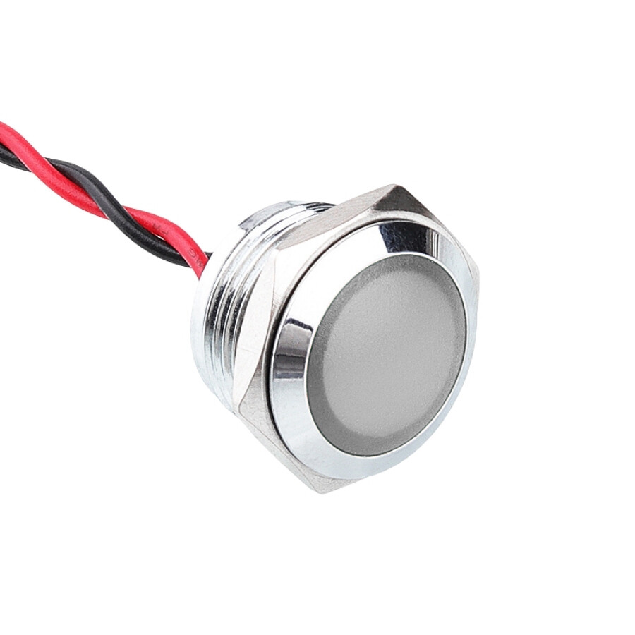  16l-p1 16mm 12-24v Kablolu Metal Sinyal Lambası - Beyaz