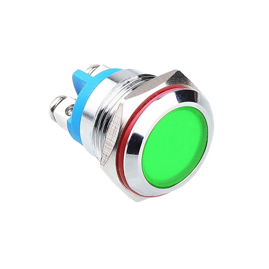  16l-p1 16mm 12-24v Metal Sinyal Lambası - Yeşil
