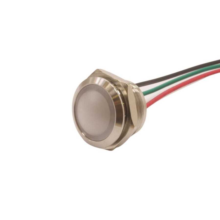  16l-p1/rg- 16mm 12-24v Kablolu Metal Sinyal Lambası - 2 Renk Katot
