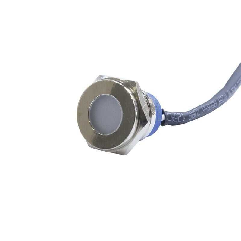  16mm 24v Beyaz Led Metal Kablolu Sinyal Lambası Ip67 Gq16t-w