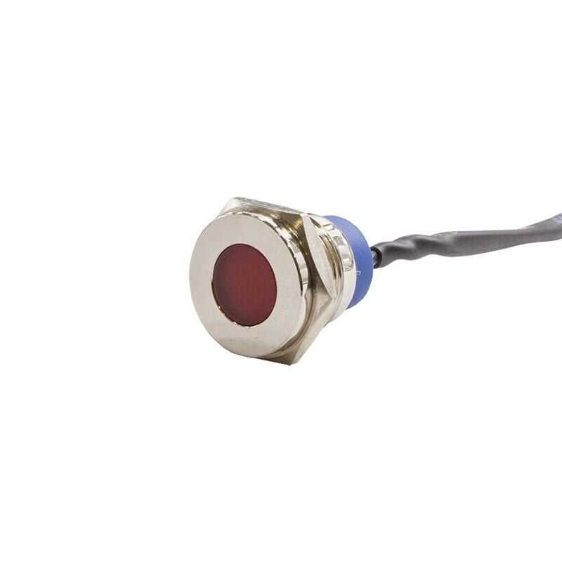  16mm 24v Kırmızı Led Metal Kablolu Sinyal Lambası Ip67 Gq16t-r