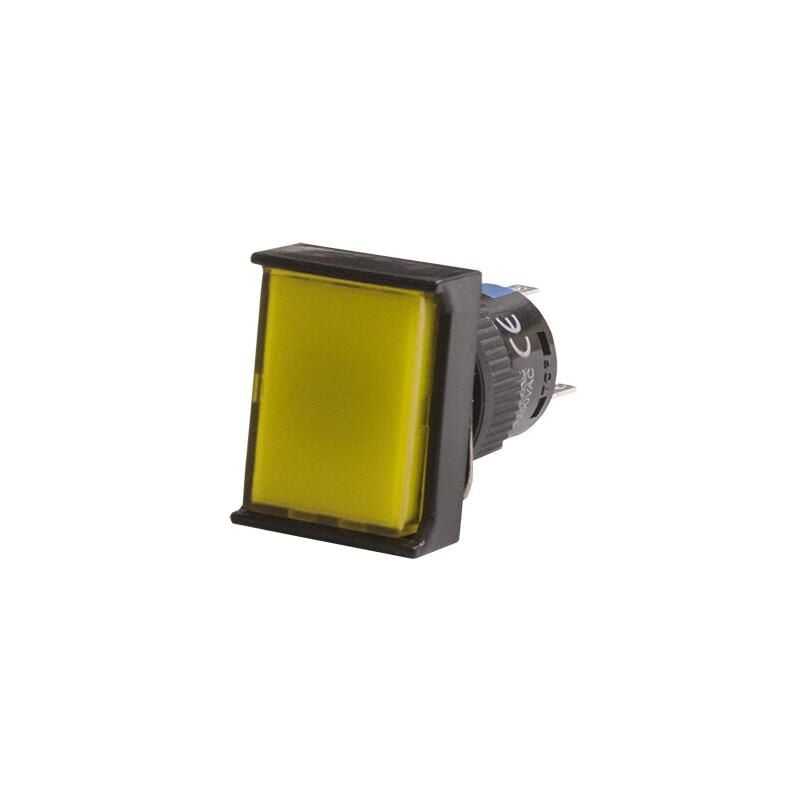  16mm 24v Sarı Anahtarlı Diktörtgen Buton Cd-aj-11dz/24v/y