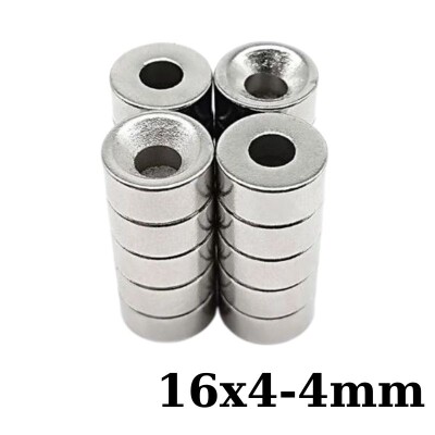 16X4-4mm Havşa Delikli Neodyum Güçlü Mıknatıs - Neodim Magnet - 1