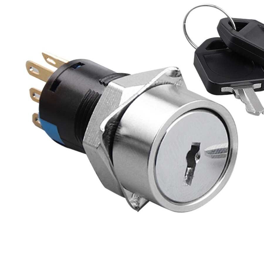  16y-p1 16mm Anahtarlı Mandal Buton 2no+2nc