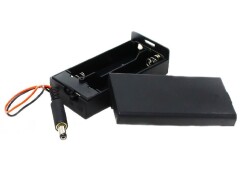 18650 2 Jack Battery Holder - With Cover and Key - 1