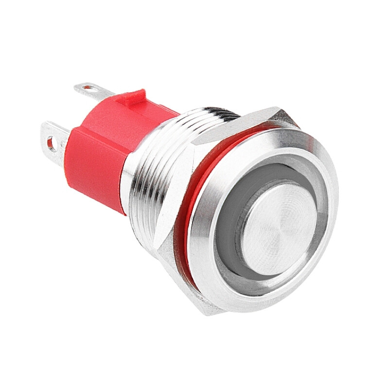  19d-g1z-e 19mm Çıkık Anahtarlı Işıklı Metal Buton - Beyaz