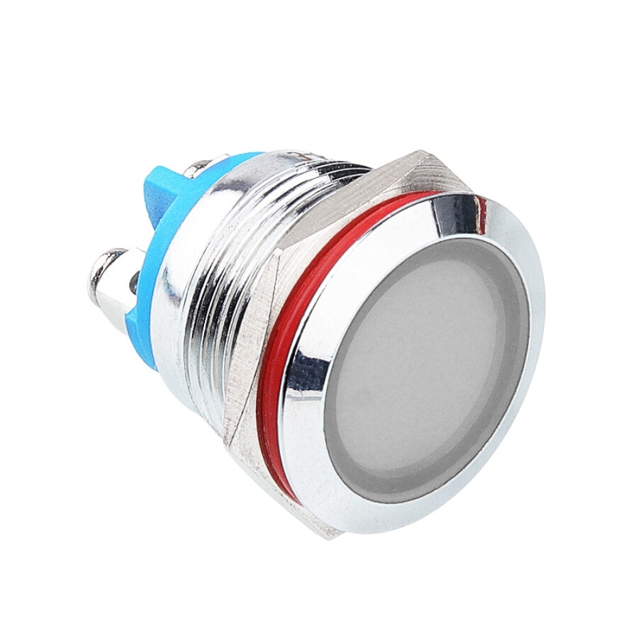  19l-p1 19mm 12-24v Metal Sinyal Lambası - Beyaz