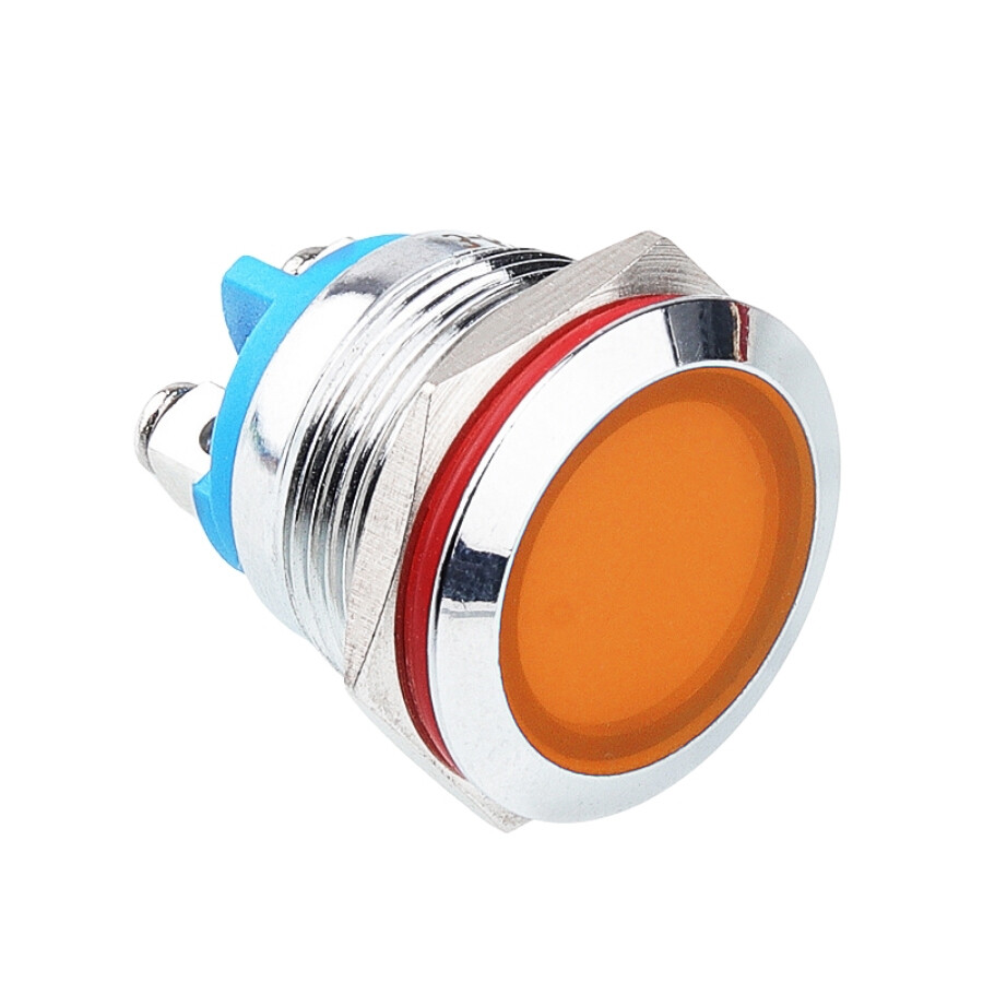  19l-p1 19mm 12-24v Metal Sinyal Lambası - Sarı