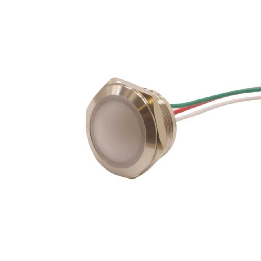  19l-p1/rg+ 19mm 12-24v Kablolu Metal Sinyal Lambası - 2 Renk Anot