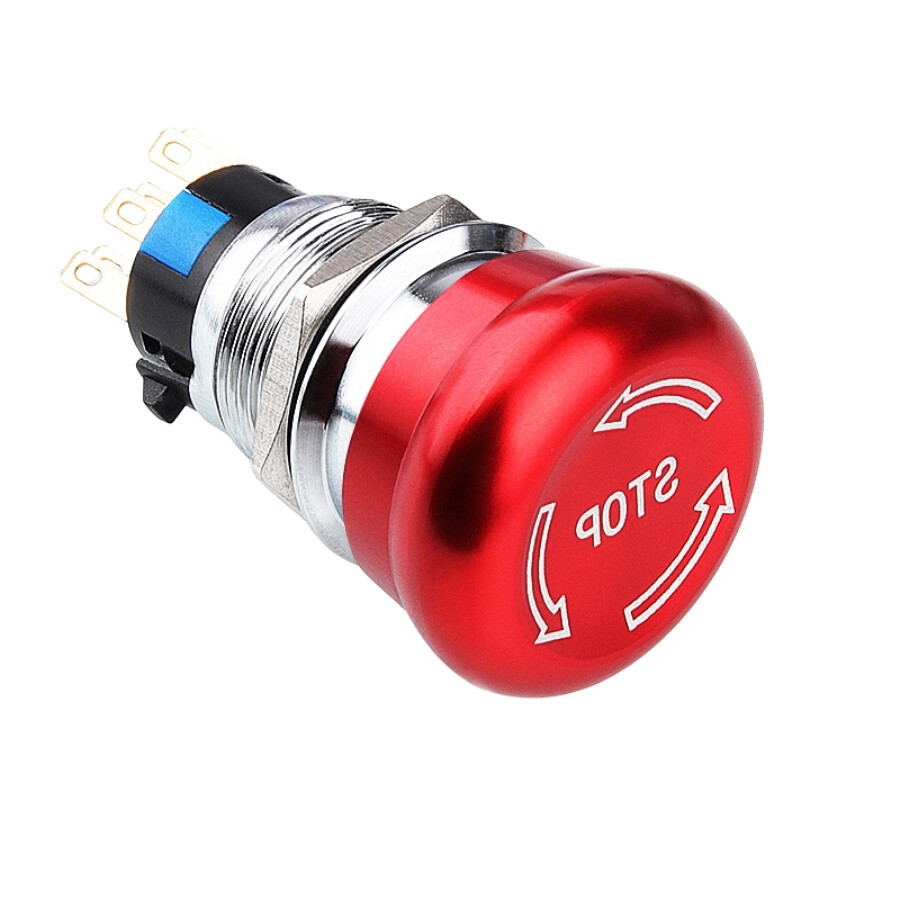  19m-q1 19mm Metal Acil Stop Butonu 2no+2nc - Logolu
