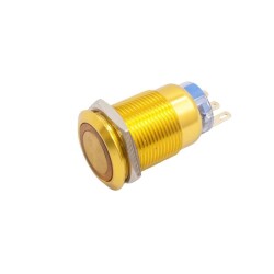 19mm Düz Yaylı Alüminyum Buton - Altın Sarısı 