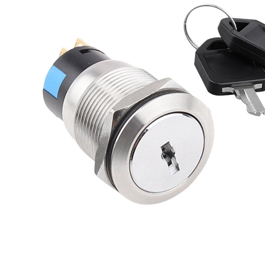  19y-p1 19mm Anahtarlı Mandal Buton 2no+2nc