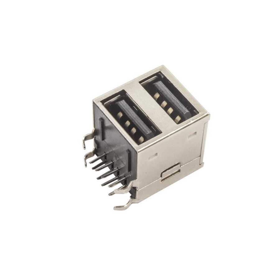  2 Port Usb-a 2.0 Dişi Konnektör Pcb Tipi