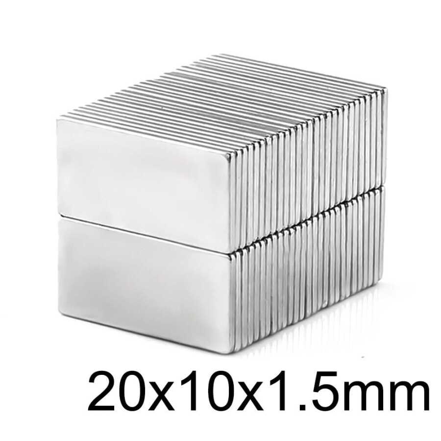  20x10x1.5mm Neodyum Güçlü Mıknatıs - Neodim Magnet