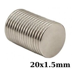 20x1.5mm Neodyum Güçlü Mıknatıs - Neodim Magnet 