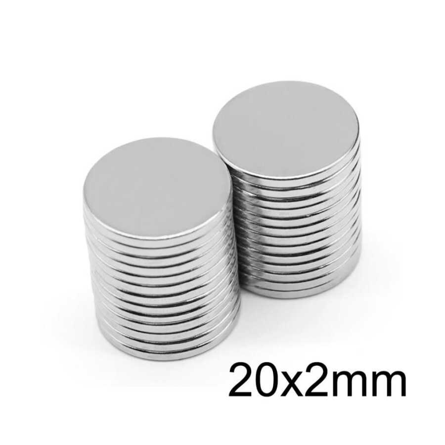  20x2mm Neodyum Güçlü Mıknatıs - Neodim Magnet