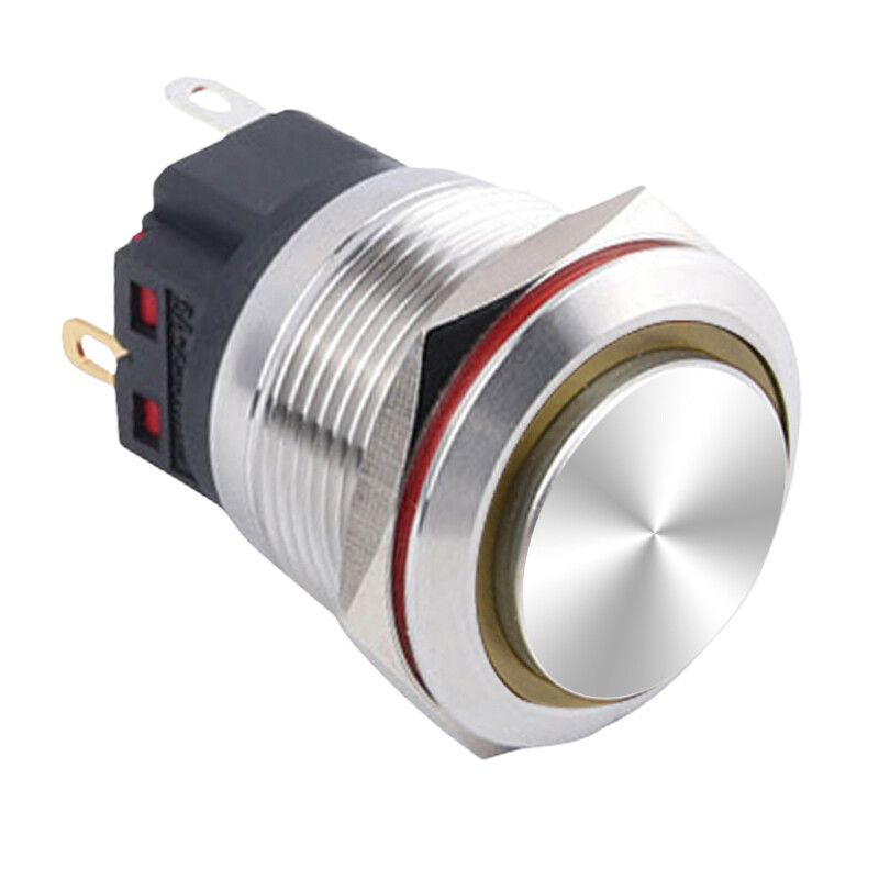  22b-g1z-e 22mm Çıkık Anahtarlı Işıklı Metal Buton - Sarı