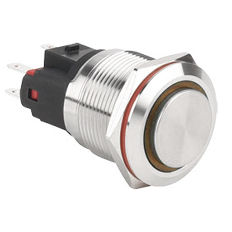  22e-g1z-e 22mm Çıkık Anahtarlı Işıklı Metal Buton - Sarı