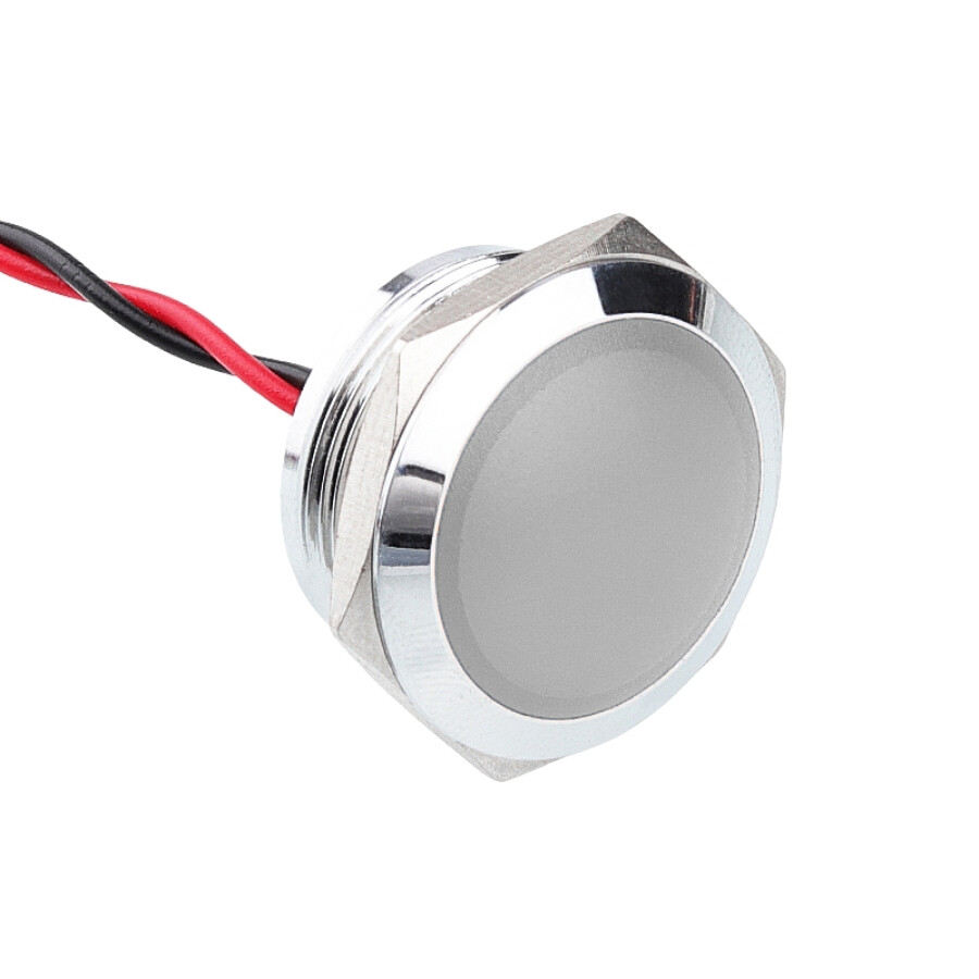  22l-p1 22mm 12-24v Kablolu Metal Sinyal Lambası - Beyaz