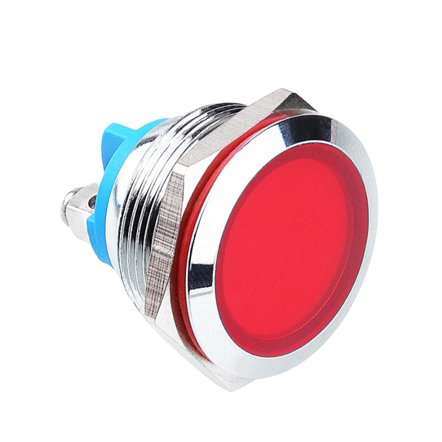  22l-p1 22mm 12-24v Metal Sinyal Lambası - Kırmızı