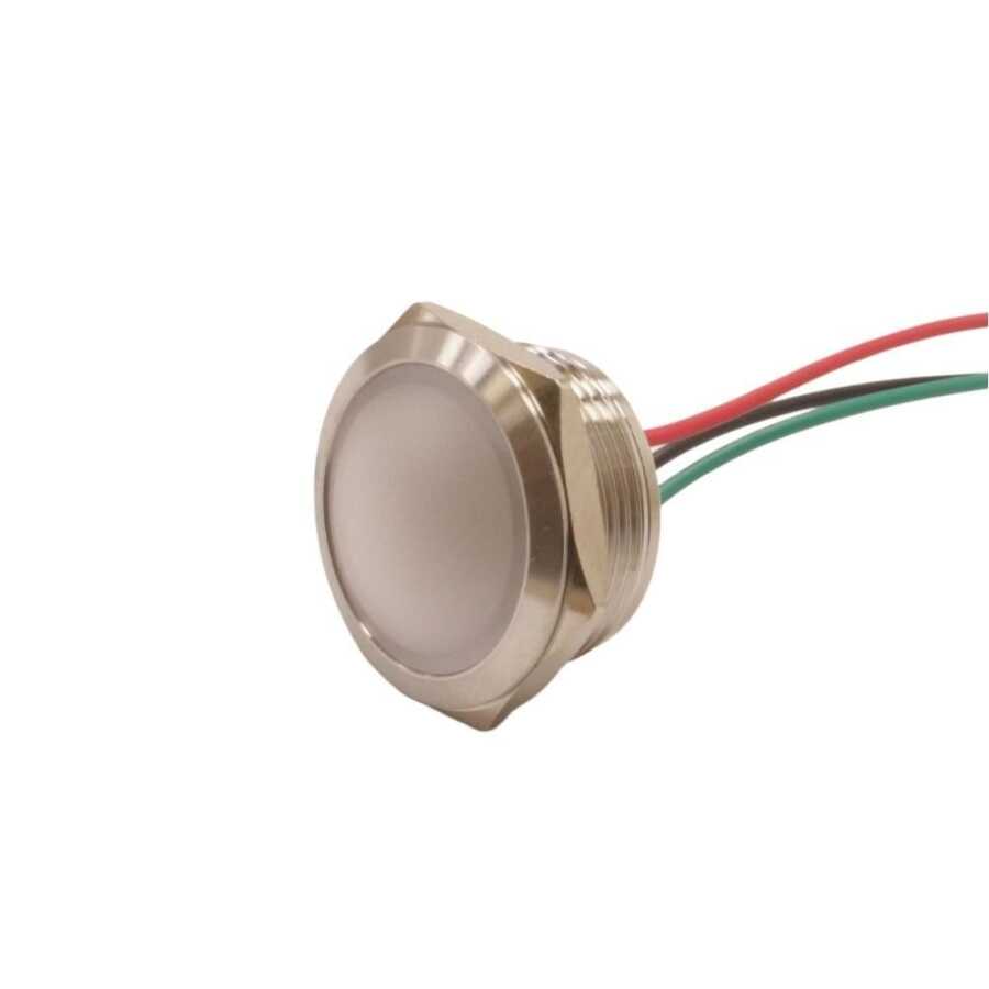  22l-p1/rg- 22mm 12-24v Kablolu Metal Sinyal Lambası - 2 Renk Katot