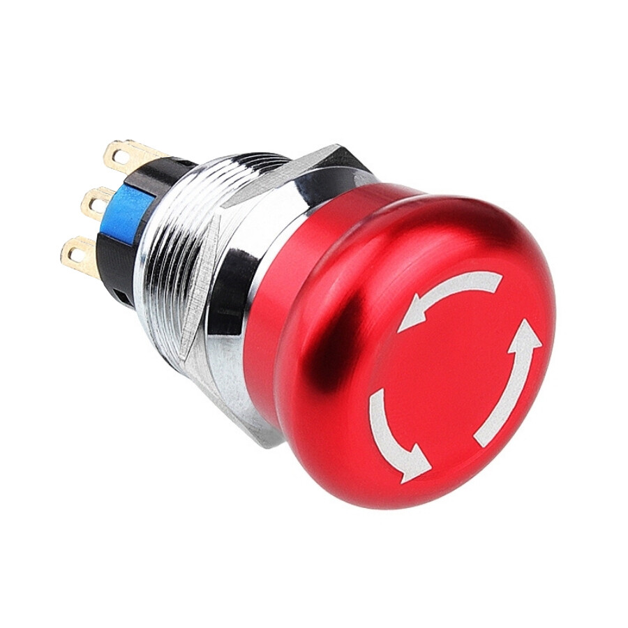  22m-q1 22mm Metal Acil Stop Butonu 2no+2nc