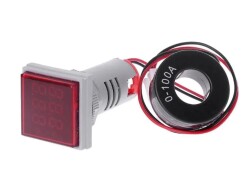 22mm Digital Voltmeter-Ammeter AC 20-500V 0-100A Red 