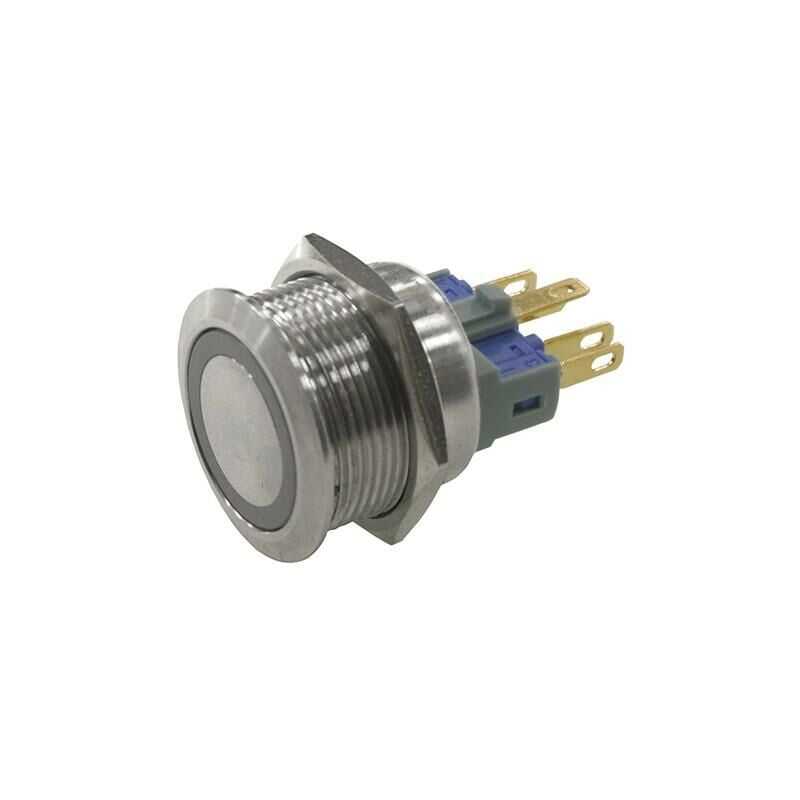  22mm Metal Ledli Yaylı Buton Sarı