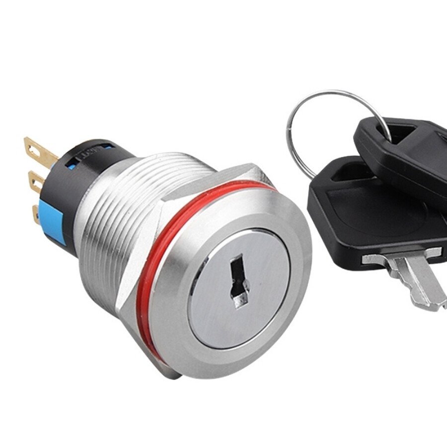  22y-p1 22mm Anahtarlı Mandal Buton 1no+1nc