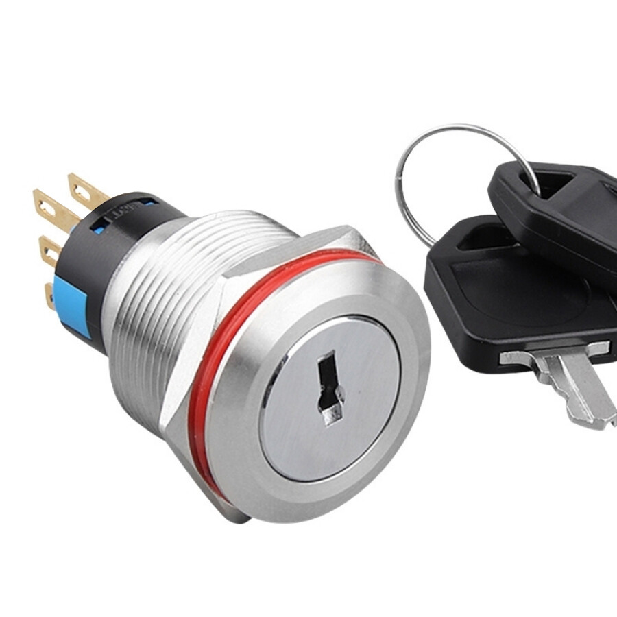  22y-p1 22mm Anahtarlı Mandal Buton 2no+2nc