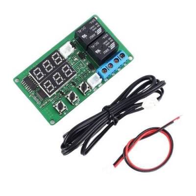 24V 2 Channel Relay Output Digital Thermostat - Red/Blue - 2
