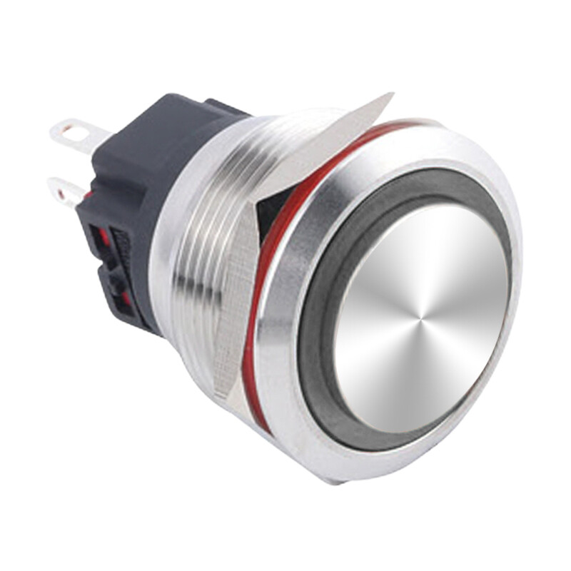  25b-g1z-e 25mm Çıkık Anahtarlı Işıklı Metal Buton - Beyaz