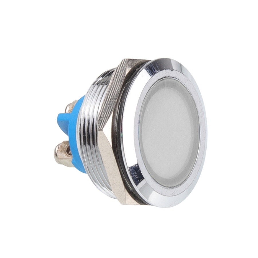  25l-p1 25mm 12-24v Metal Sinyal Lambası - Beyaz
