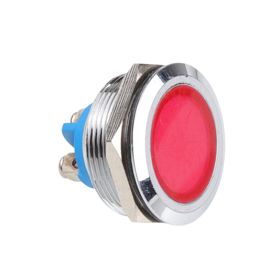  25l-p1 25mm 12-24v Metal Sinyal Lambası - Kırmızı